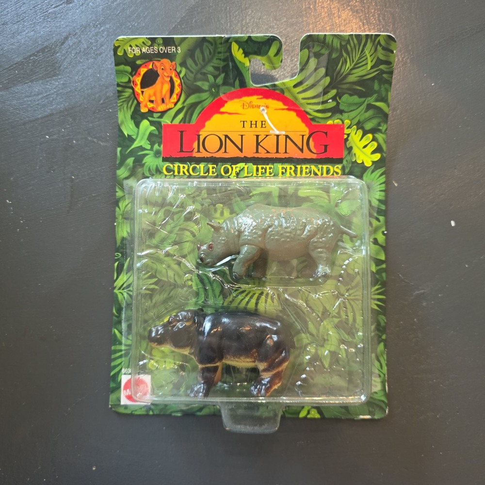 Vintage Disney The Lion King Circle of Life Friends Rhino Hippo Mattel 66387